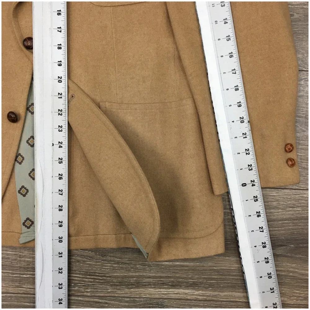 VINTAGE Mens Camel Hair Blazer Sport Coat Casual‎ Jacket Size 42R Classic Suit